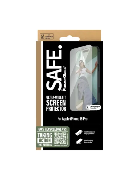 PanzerGlass SAFE. by ® Screen Protector iPhone 16 Pro | Ultra-Wide Fit Protector de pantalla Apple 1 pieza(s)