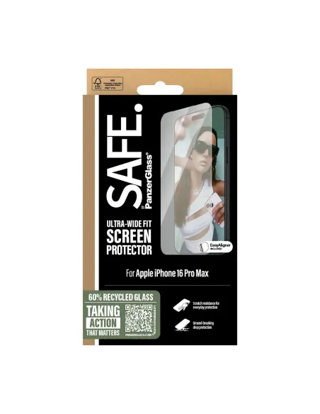 PanzerGlass SAFE. by ® Screen Protector iPhone 16 Pro Max | Ultra-Wide Fit Protector de pantalla Apple 1 pieza(s)