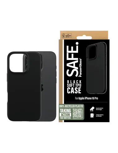 PanzerGlass SAFE. by ® TPU Case Black iPhone 16 Pro funda para teléfono móvil Negro