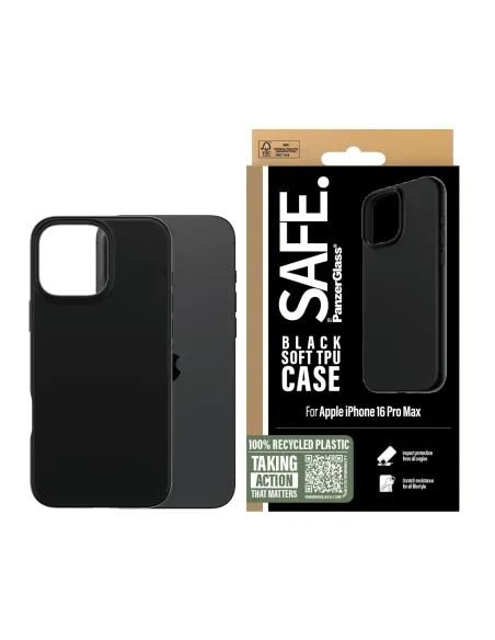 PanzerGlass SAFE. by ® TPU Case Black iPhone 16 Pro Max funda para teléfono móvil Negro