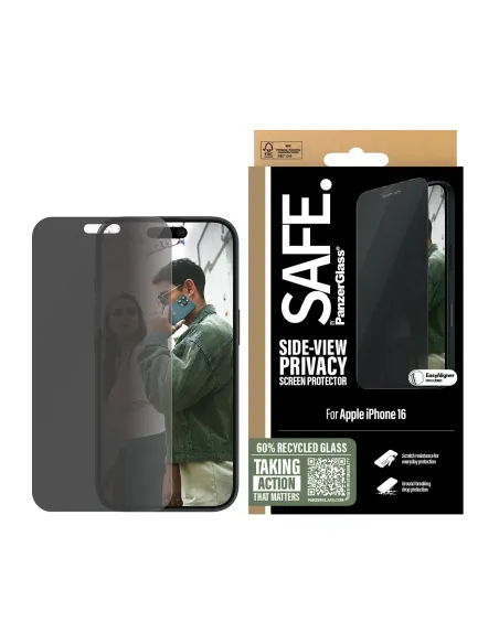 PanzerGlass SAFE. by ® Privacy Screen Protector iPhone 16 | 15 | Ultra-Wide Fit Protector de pantalla Apple 1 pieza(s)