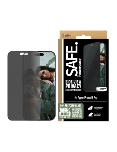 PanzerGlass SAFE. by ® Privacy Screen Protector iPhone 16 Pro | Ultra-Wide Fit Protector de pantalla Apple 1 pieza(s)