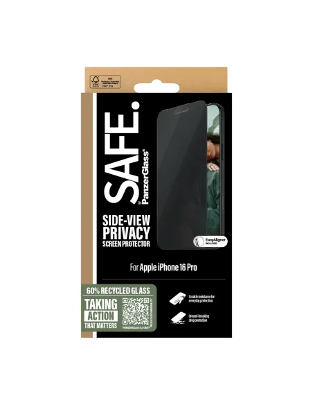 PanzerGlass SAFE. by ® Privacy Screen Protector iPhone 16 Pro | Ultra-Wide Fit Protector de pantalla Apple 1 pieza(s)