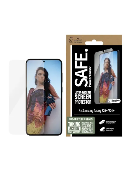 PanzerGlass SAFE. by ® Screen Protector Samsung Galaxy S25+ | S24+ | Ultra-Wide Fit w. Aligner Protector de pantalla 1 pieza(s)
