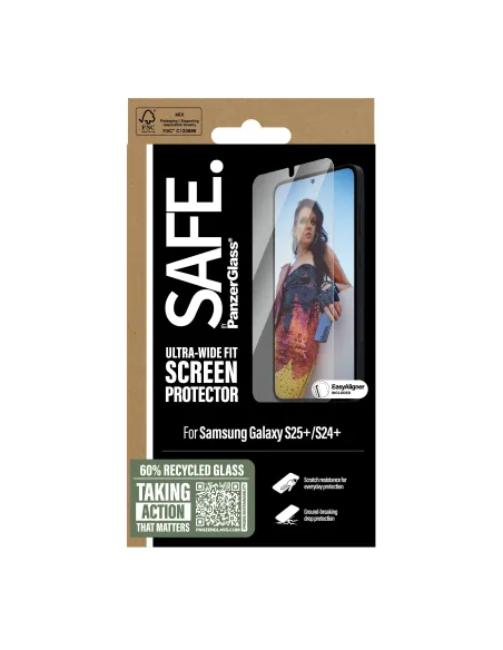 PanzerGlass SAFE. by ® Screen Protector Samsung Galaxy S25+ | S24+ | Ultra-Wide Fit w. Aligner Protector de pantalla 1 pieza(s)