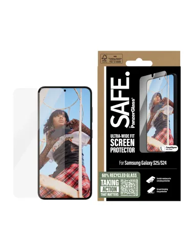 PanzerGlass SAFE. by ® Screen Protector Samsung Galaxy S25 | S24 | Ultra-Wide Fit w. Aligner Protector de pantalla 1 pieza(s)
