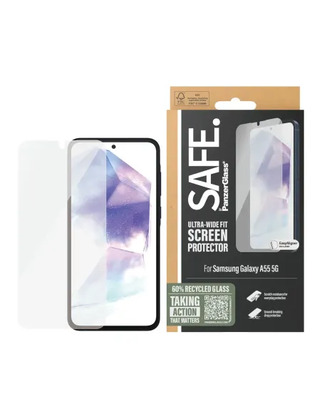 PanzerGlass SAFE. by ® Screen Protector Samsung Galaxy A55 5G | Ultra-Wide Fit w. EasyAligner Protector de pantalla 1 pieza(s)