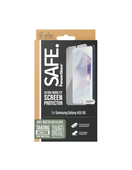 PanzerGlass SAFE. by ® Screen Protector Samsung Galaxy A55 5G | Ultra-Wide Fit w. EasyAligner Protector de pantalla 1 pieza(s)