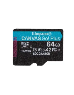 Kingston Technology Tarjeta microSDXC Canvas Go Plus Gen4 de 64 GB, 200 MB s, A2 U3 V30 y adaptador 2