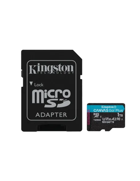 Kingston Technology Tarjeta microSDXC Canvas Go Plus Gen4 de 1 TB, 200 MB s, A2 U3 V30 y adaptador