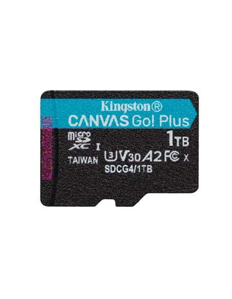 Kingston Technology Tarjeta microSDXC Canvas Go Plus Gen4 de 1 TB, 200 MB s, A2 U3 V30 y adaptador
