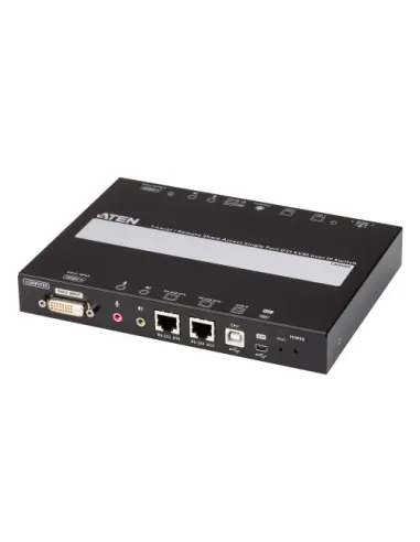 ATEN Unidad de control KVM por IP DVI de un puerto (1920 x 1200) con acceso compartido desde consolas local/remota