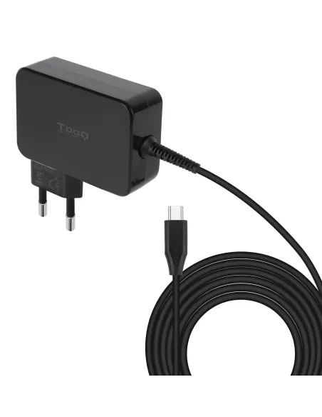 TooQ Cargador de portátil GAN USB-C PD 100W, Negro