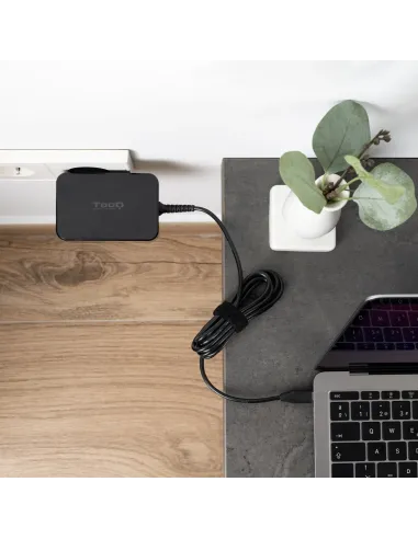 TooQ Cargador de portátil GAN USB-C PD 100W, Negro