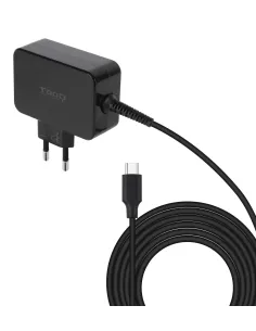 TooQ Cargador de portátil GAN USB-C PD 45W, Negro