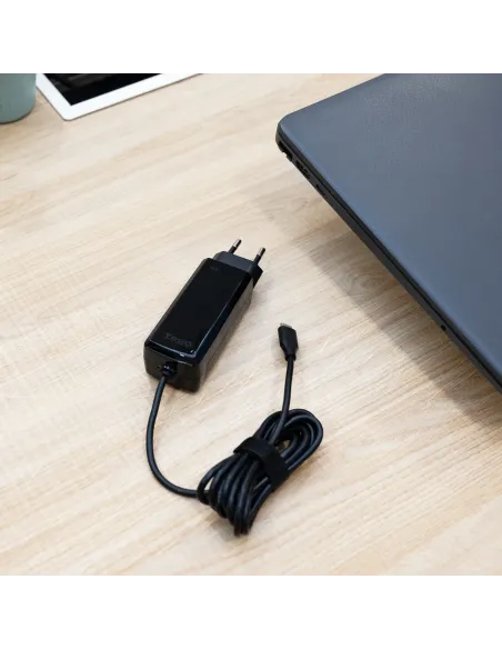 TooQ Cargador de portátil GAN USB-C PD 45W, Negro