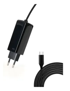 TooQ Cargador de portátil GAN USB-C PD 90W, Negro