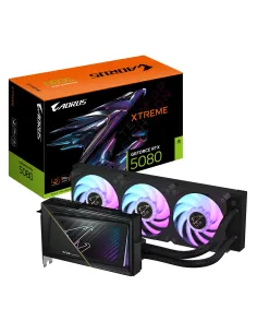 GIGABYTE AORUS GeForce RTX 5080 XTREME WATERFORCE 16G Tarjeta Gráfica - 16GB GDDR7, 256 bits, PCI-E 5.0, 2805MHz Core Clock, 3