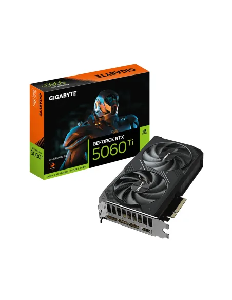GIGABYTE GeForce RTX 5060 Ti WINDFORCE 8G Tarjeta Gráfica – 8 GB GDDR7, 128 bits, PCI-E 5.0, 2572 MHz Frecuencia del núcleo, 3