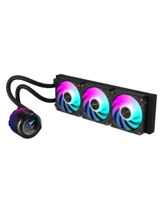 GIGABYTE AORUS WATERFORCE X II 360 Refrigerador de CPU líquido AIO - 3x ventiladores ARGB de 120 mm, pantalla LCD a todo color, 2