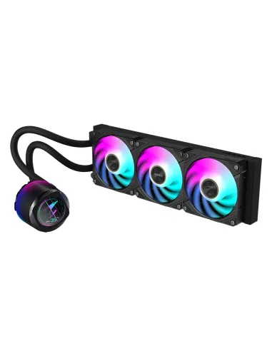 GIGABYTE AORUS WATERFORCE X II 360 Refrigerador de CPU líquido AIO - 3x ventiladores ARGB de 120 mm, pantalla LCD a todo color,