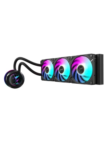 GIGABYTE AORUS WATERFORCE X II 360 Refrigerador de CPU líquido AIO - 3x ventiladores ARGB de 120 mm, pantalla LCD a todo color,