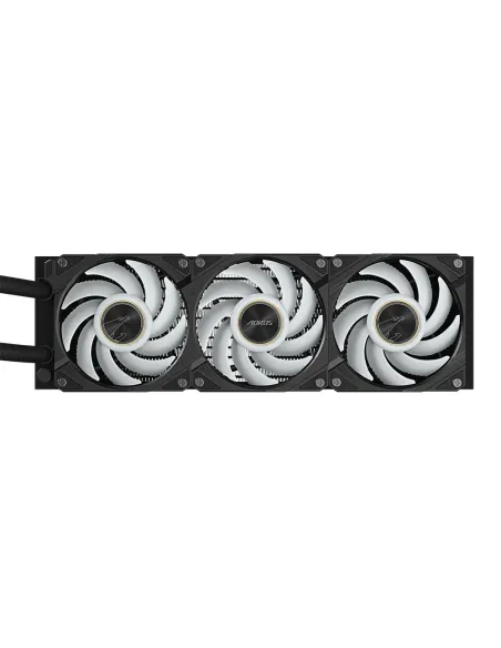 GIGABYTE AORUS WATERFORCE X II 360 Refrigerador de CPU líquido AIO - 3x ventiladores ARGB de 120 mm, pantalla LCD a todo color,
