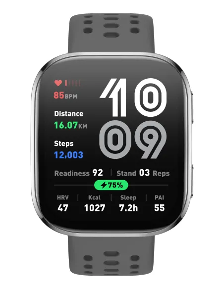 Amazfit Bip 6 Charcoal 5 cm (1.97") AMOLED Digital 390 x 450 Pixeles Pantalla táctil Plata GPS (satélite)