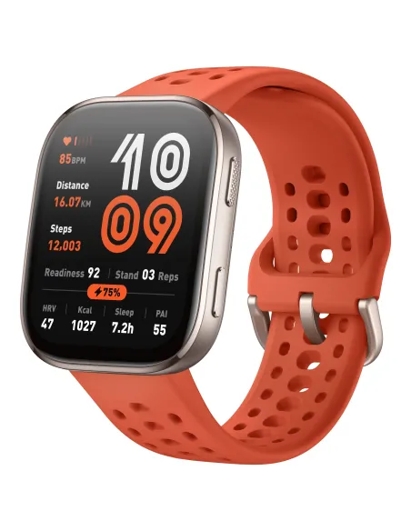 Amazfit Bip 6 Red 5 cm (1.97") AMOLED Digital 390 x 450 Pixeles Pantalla táctil Oro GPS (satélite)