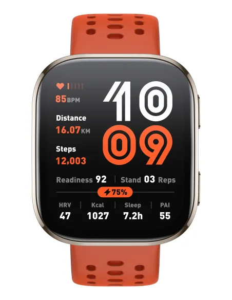 Amazfit Bip 6 Red 5 cm (1.97") AMOLED Digital 390 x 450 Pixeles Pantalla táctil Oro GPS (satélite)