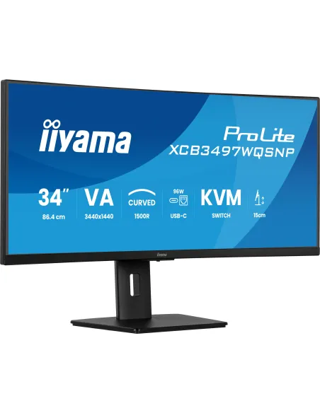 iiyama ProLite XCB3497WQSNP-B1 pantalla para PC 86,4 cm (34") 3440 x 1440 Pixeles UltraWide Quad HD LED Negro