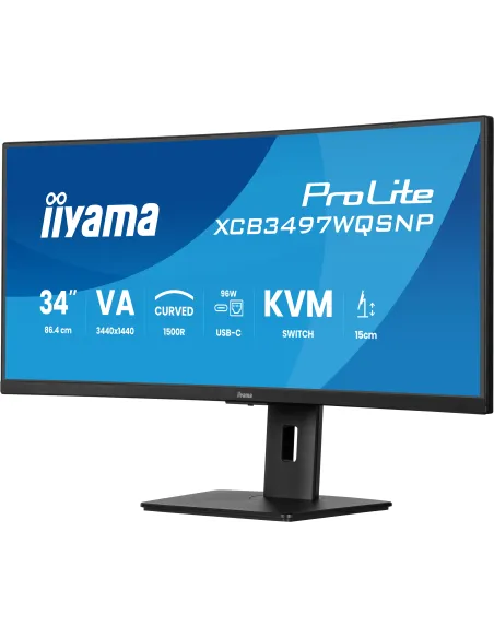 iiyama ProLite XCB3497WQSNP-B1 pantalla para PC 86,4 cm (34") 3440 x 1440 Pixeles UltraWide Quad HD LED Negro