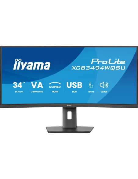 iiyama ProLite XCB3494WQSU-B1 pantalla para PC 86,4 cm (34") 3440 x 1440 Pixeles UltraWide Quad HD LED Negro