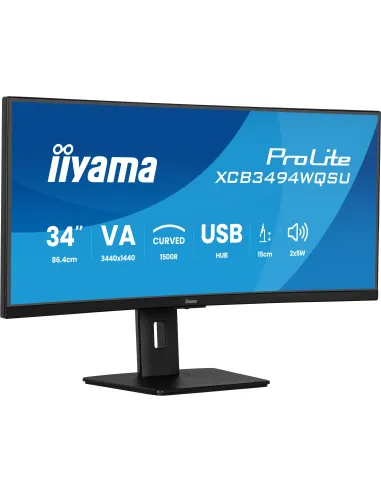 iiyama ProLite XCB3494WQSU-B1 pantalla para PC 86,4 cm (34") 3440 x 1440 Pixeles UltraWide Quad HD LED Negro