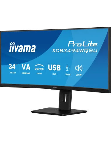 iiyama ProLite XCB3494WQSU-B1 pantalla para PC 86,4 cm (34") 3440 x 1440 Pixeles UltraWide Quad HD LED Negro