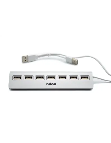 Nilox HUB sobremesa de aluminio con 7 puertos USB 2.0