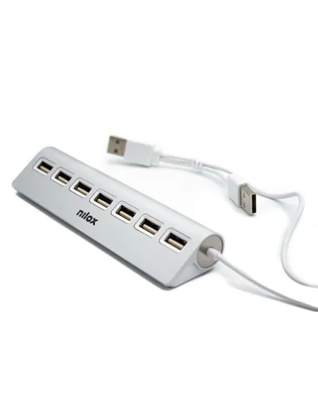 Nilox HUB sobremesa de aluminio con 7 puertos USB 2.0