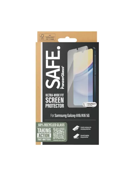 PanzerGlass SAFE. by ® Screen Protector Samsung Galaxy A16 | A16 5G | Ultra-Wide Fit Protector de pantalla 1 pieza(s)