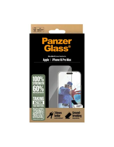 PanzerGlass ® Screen Protector iPhone 16 Pro Max | Ultra-Wide Fit Protector de pantalla Apple 1 pieza(s)