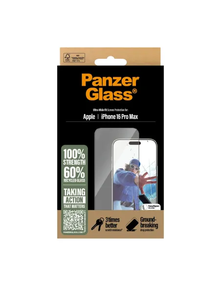 PanzerGlass ® Screen Protector iPhone 16 Pro Max | Ultra-Wide Fit Protector de pantalla Apple 1 pieza(s)