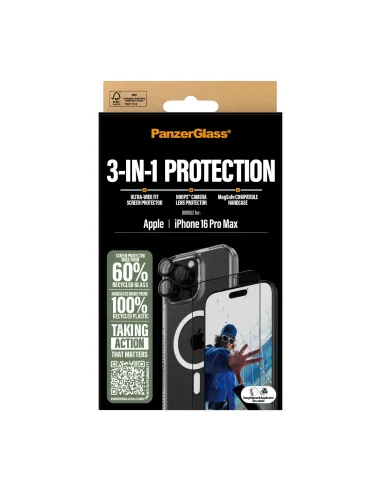PanzerGlass ® 3-in-1 Protection Bundle iPhone 16 Pro Max Protector de pantalla Apple 1 pieza(s)