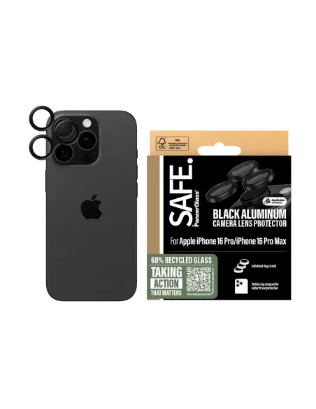 PanzerGlass SAFE. by ® Camera Lens Protector Black iPhone iPhone 16 Pro | 16 Pro Max Protector de pantalla Apple 1 pieza(s)