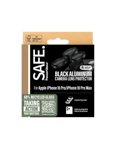 PanzerGlass SAFE. by ® Camera Lens Protector Black iPhone iPhone 16 Pro | 16 Pro Max Protector de pantalla Apple 1 pieza(s)