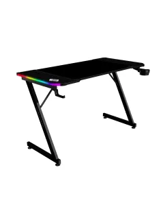 Mars Gaming MGD-X120RGB, Mesa Gaming Ergonómica, Iluminación ARGB con Mando, Fibra de Carbono, Alfombrilla XXL, Soporte