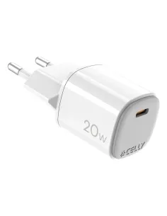 Celly UPTC1USBC20WWH cargador de dispositivo móvil Micrófono, Smartphone, Reloj inteligente, Tableta, Teléfono Blanco USB