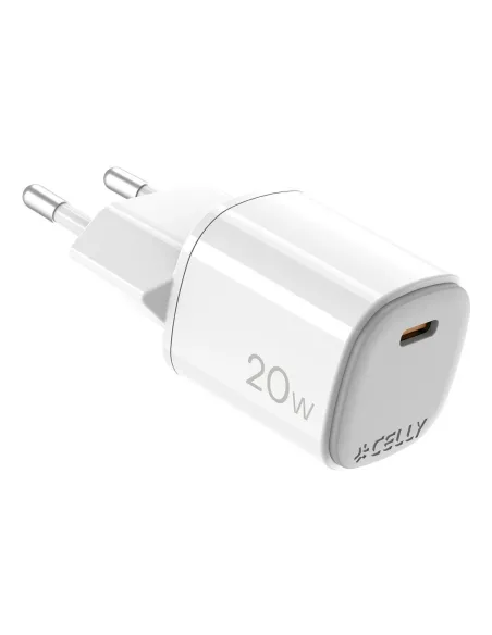 Celly UPTC1USBC20WWH cargador de dispositivo móvil Micrófono, Smartphone, Reloj inteligente, Tableta, Teléfono Blanco USB