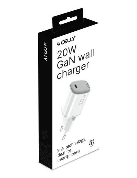 Celly UPTC1USBC20WWH cargador de dispositivo móvil Micrófono, Smartphone, Reloj inteligente, Tableta, Teléfono Blanco USB