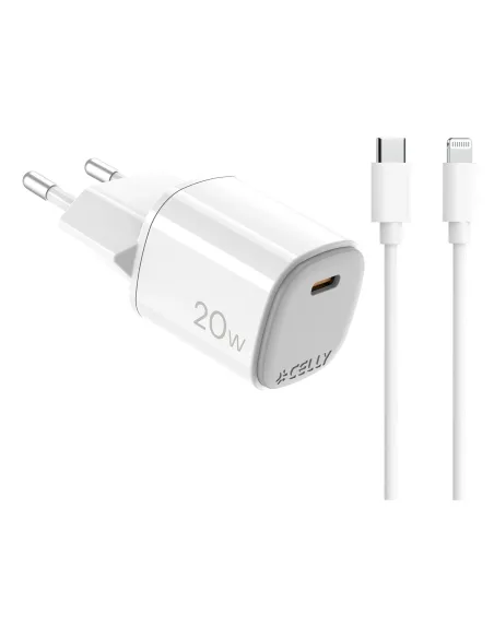 Celly UPTC1USBC20WCTL cargador de dispositivo móvil Cámara digital, Micrófono, Smartphone, Reloj inteligente, Tableta, Teléfono