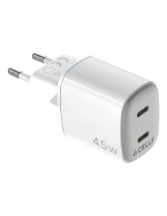 Celly UPTC2USBC45WWH cargador de dispositivo móvil Universal Blanco Corriente alterna Carga rápida Interior