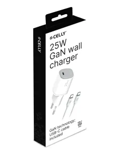 Celly UPTC1USBC25WCTC cargador de dispositivo móvil Smartphone, Tableta, Teléfono Blanco USB Interior 2